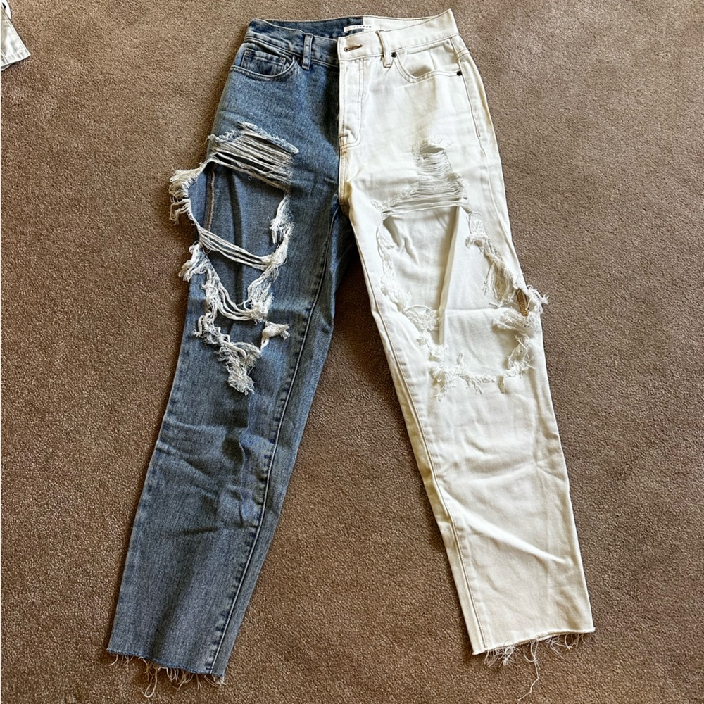 PacSun Ripped High Rise Straight Jean
